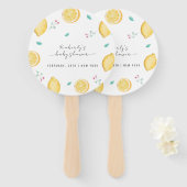 Éventail Baby shower de fruits d'agrumes de citron doux d'é (Devant et derrière)