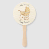 Éventail Baby shower de poussette rustique Aquarelle (Dos)