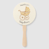 Éventail Baby shower de poussette rustique Aquarelle (Devant)