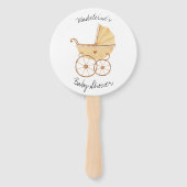 Éventail Baby shower de poussette rustique Aquarelle (Dos)