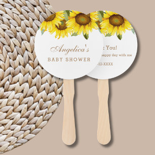 Éventail Baby shower de tournesol à fleurs jaunes