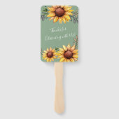 Éventail Baby shower de tournesol aquarelle (Dos)