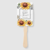 Éventail Baby shower de tournesol aquarelle (Devant)