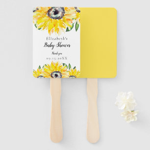 Éventail Baby shower de tournesol Chic Aquarelle Florale