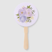 Éventail Baby shower d'éléphants floraux violets (Dos)