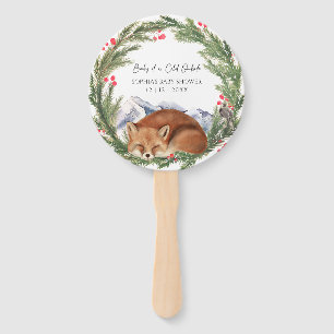 Éventail Baby shower d'hiver de Fox de bois à l'extérieur f