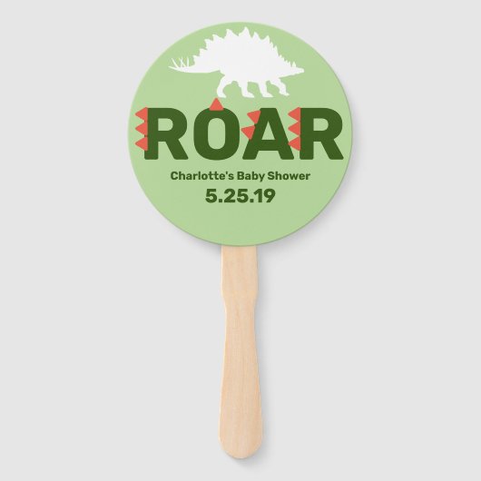 Éventail Baby shower Dinosaur Rote (Dos)