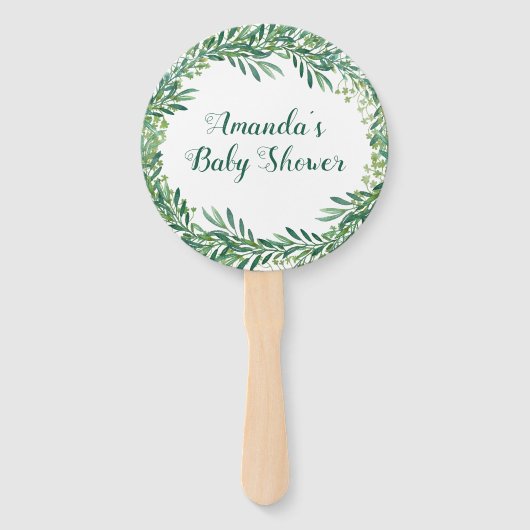 Éventail Baby shower Feuille vert (Dos)