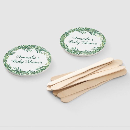 Éventail Baby shower Feuille vert (Non-assemblé)