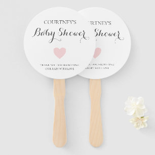 Éventail Baby shower fille de coeur rose mignonne