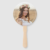 Éventail Baby shower fille Rose beige doux (Dos)