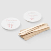 Éventail Baby shower Fille Simple Precious Empreintes roses (Non-assemblé)