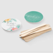 Éventail Baby shower floral de la Monnaie tropicale (Non-assemblé)