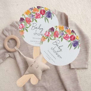 Éventail Baby shower floral éclatant de Tulip