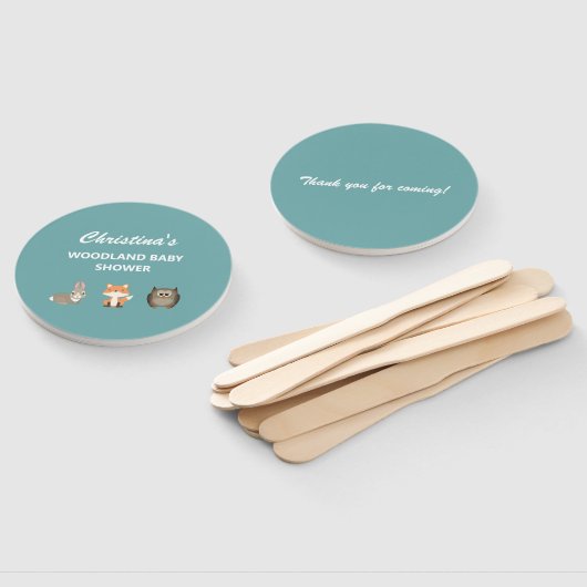 Éventail Baby shower forestier (Non-assemblé)