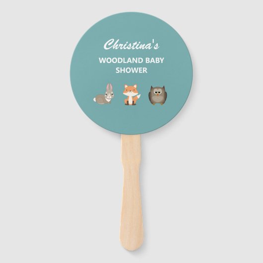 Éventail Baby shower forestier (Devant)