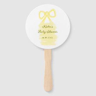 Éventail Baby shower jaune arc aquarelle élégant moderne