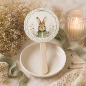 Éventail Baby Shower Lapin Sage Gingham