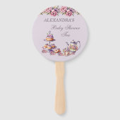 Éventail Baby shower Lilac Pink Floral Tea Party (Devant)