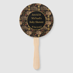 Éventail Baby shower noir vintage Honeypeb Bee