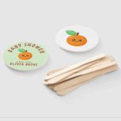 Éventail Baby shower orange de Little Cutie (Non-assemblé)