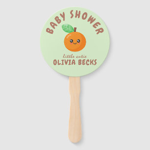 Éventail Baby shower orange de Little Cutie