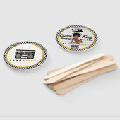 Éventail Baby shower rétro Hip hop du bébé Afro 90 (Non-assemblé)