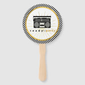 Éventail Baby shower rétro Hip hop du bébé Afro 90 (Devant)