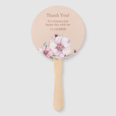 Éventail Baby shower Rose rose pâle (Dos)