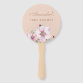 Éventail Baby shower Rose rose pâle (Devant)