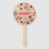 Éventail Baby shower sucré et salé Beige ensemble de ventil (Devant)