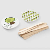 Éventail Baby shower vert Avocado et Pit White (Non-assemblé)