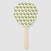 Éventail Baby shower vert Avocado et Pit White (Dos)