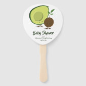 Éventail Baby shower vert Avocado et Pit White (Devant)