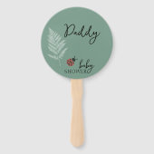 Éventail Baby shower vert de la forêt de Ladybugs (Dos)