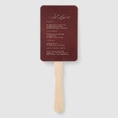 Éventail Bachelorette Bourgogne, Or et Marine (Dos)