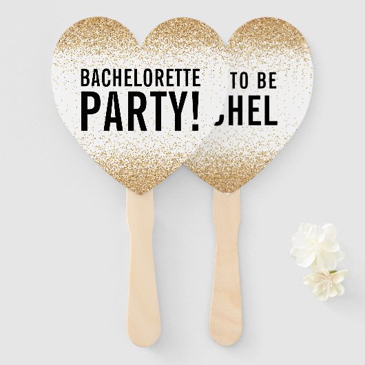 Éventail BACHELORETTE PARTY DECOR parties scintillant minim (Devant et derrière)