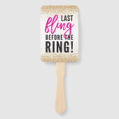 Éventail BACHELORETTE PARTY dernière course avant l'anneau (Devant)