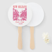 Éventail Bachelorette rose Nouvelle-Orléans (Devant et derrière)