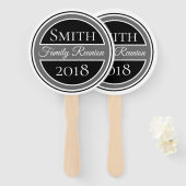 Éventail Badge noir de réunion familiale (Devant et derrière)