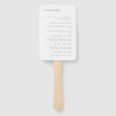 Éventail Bagues Mariages simples minimales | Programme rose (Dos)