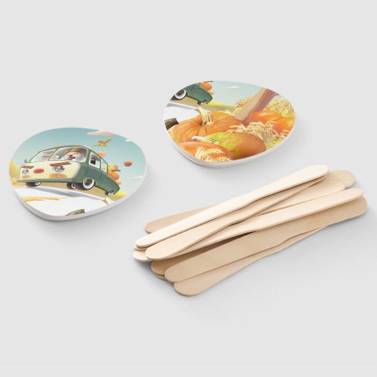 Éventail Balade en Citrouille lunaire (Non-assemblé)