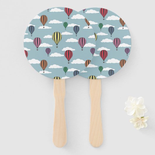 Éventail Ballons chauds colorés (Devant et derrière)