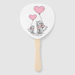 ÉVENTAIL BALLONS COEUR ROSE VALENTINE AVEC CUISINE GRIS