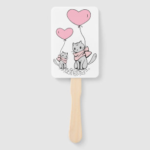 ÉVENTAIL BALLONS COEUR ROSE VALENTINE AVEC CUISINE GRIS