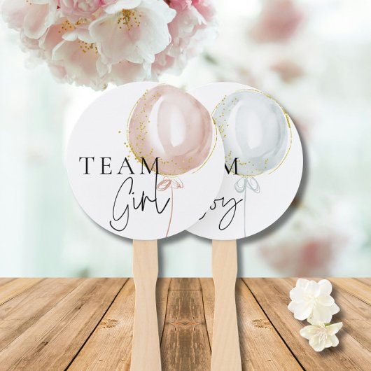 Éventail Balloon rose et bleu Sexe Révéler les pagaies de v