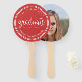 Éventail Bande rouge et Grandes Blances Photo de fin d'étud (Devant et derrière)