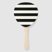 Éventail Bandes chic noir et ivoire mariage de script perso (Dos)