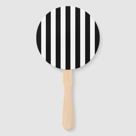 Éventail Bandes Verticales Chic Noir Et Blanc Gratté (Dos)