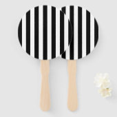 Éventail Bandes Verticales Chic Noir Et Blanc Gratté (Devant et derrière)